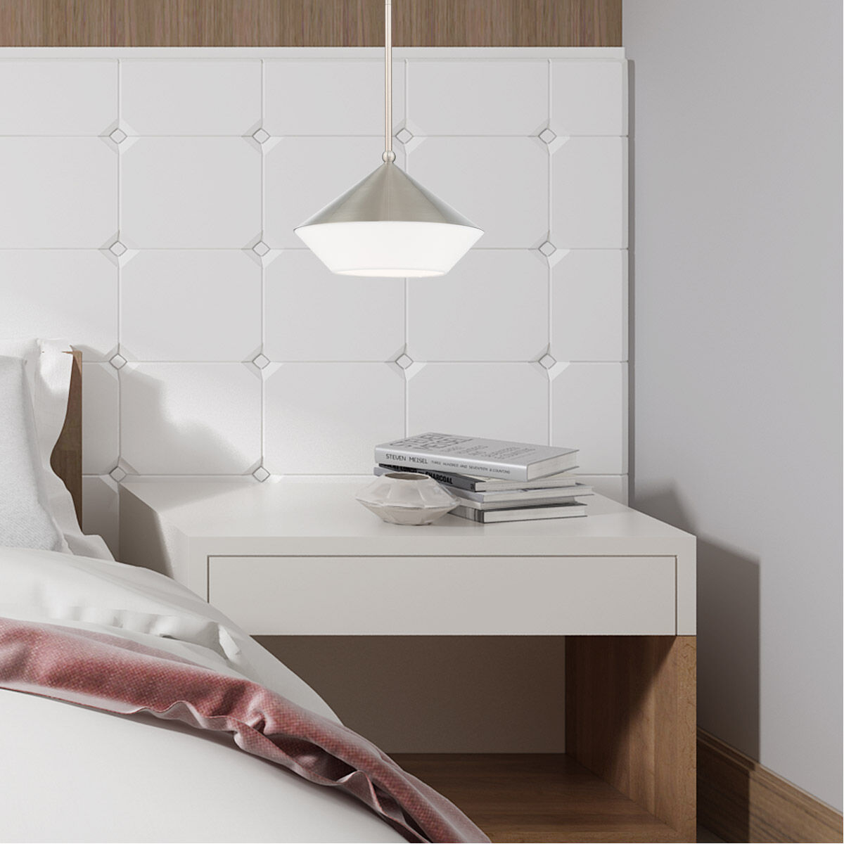 Stockholm 1 Light 13 inch Brushed Nickel Mini Pendant Ceiling Light