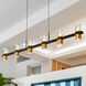 Ellegi Series 47 inch Black/Gold Linear Chandelier Ceiling Light, Artisan Collection