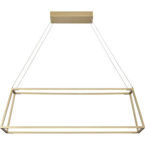 Minimalist LED 36 inch Soft Gold Linear Chandelier Ceiling Light