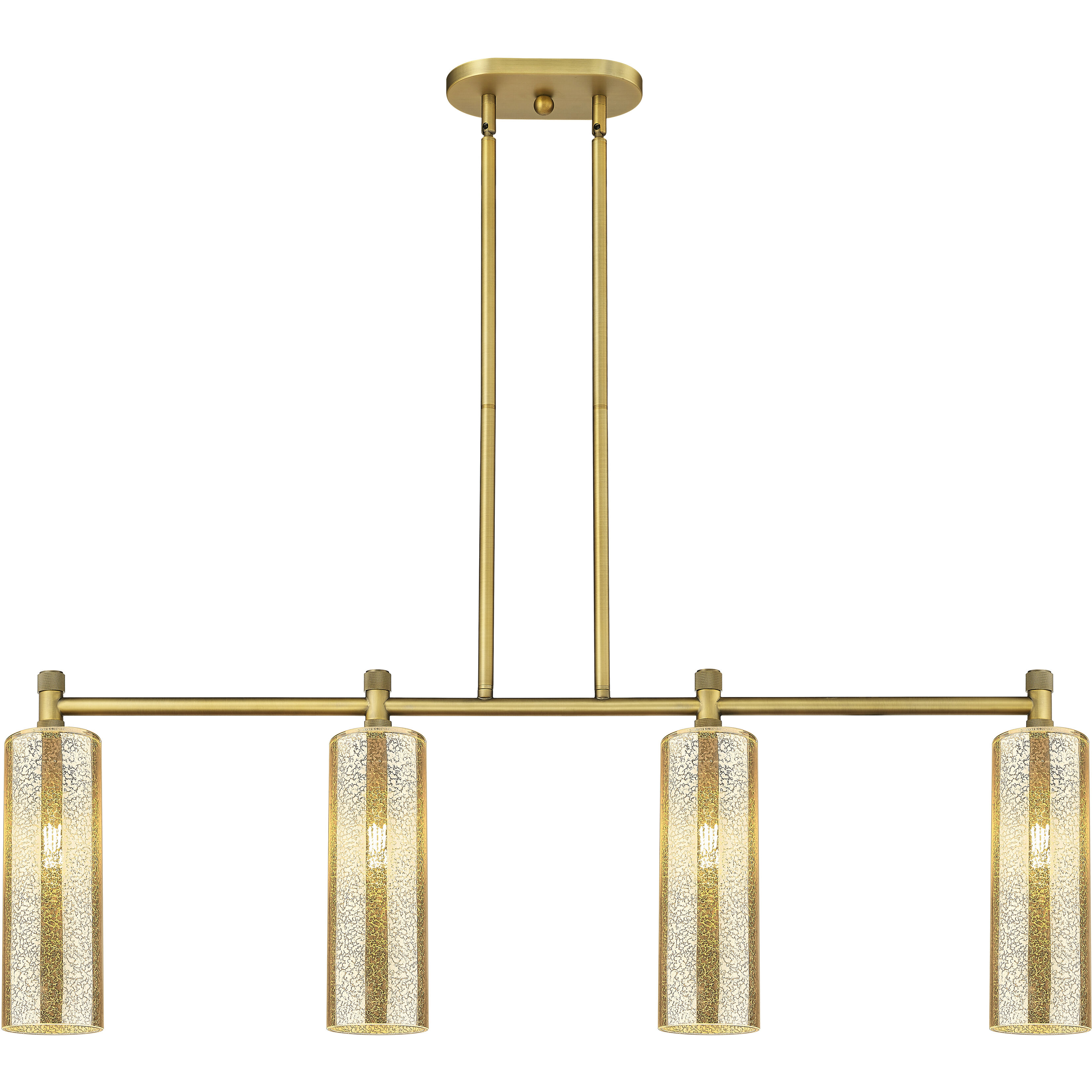 Downtown Urban Crown Point Island Light Ceiling Light in Brushed Brass, Mercury