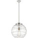 Ballston Athens Deco Swirl LED 15.75 inch Polished Nickel Pendant Ceiling Light in Clear Deco Swirl