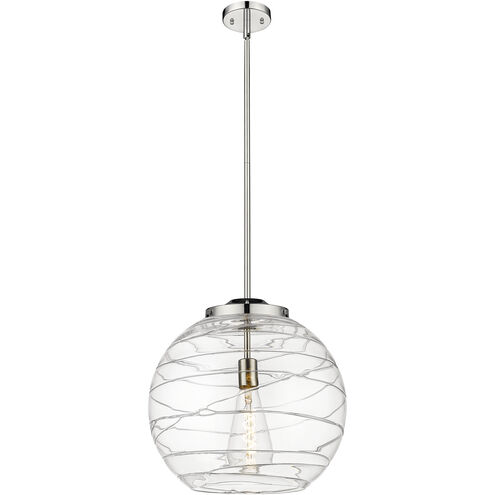 Ballston Athens Deco Swirl LED 15.75 inch Polished Nickel Pendant Ceiling Light in Clear Deco Swirl