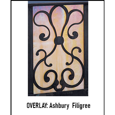 Timber Ridge 1 Light 13 inch Satin Black Column Mount in Amber Mica, Ashbury Filigree