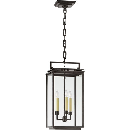 Chapman & Myers Cheshire 3 Light 9.75 inch Aged Iron Outdoor Hanging Lantern, Medium