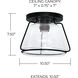 Elijah 1 Light 10.5 inch Matte Black Flush Mount Ceiling Light