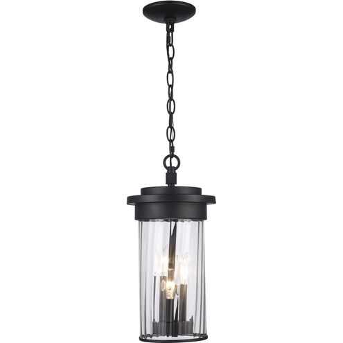 Carmel 3 Light 8 inch Black Outdoor Pendant