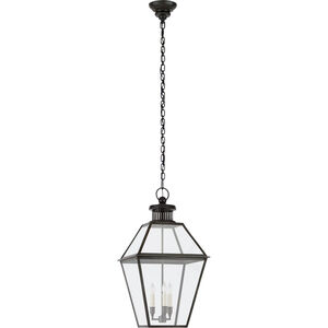 Chapman & Myers Stratford 3 Light 14.75 inch Blackened Copper Outdoor Hanging Lantern, Medium