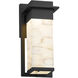 Alabaster Rocks 12 inch Matte Black Outdoor Wall Sconce