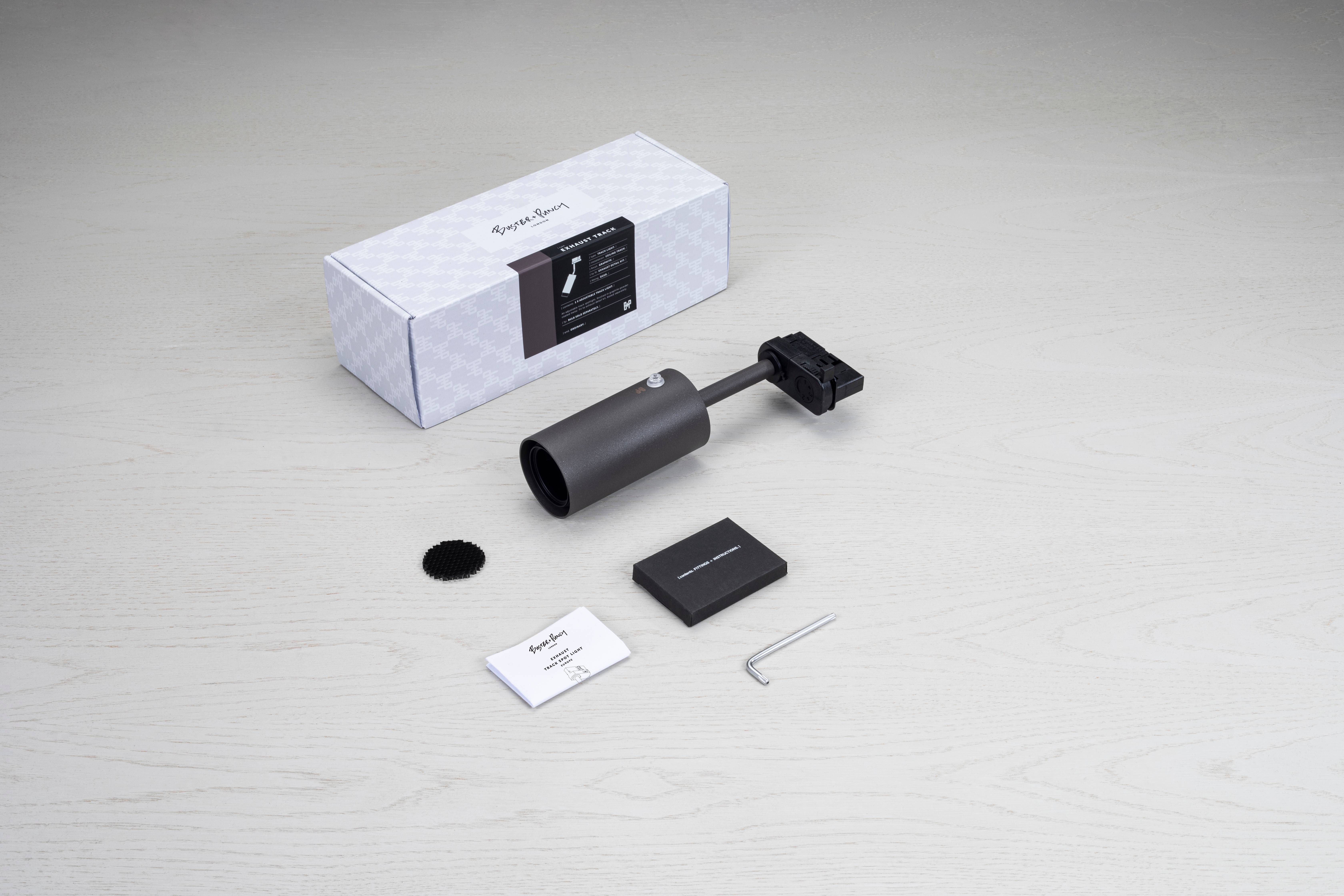 Exhaust Track 1 Light 110-120 Graphite / Brass Spotlight Ceiling Light