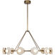 Dahlia LED 46.5 inch Vintage Brass and Alabaster Chandelier Ceiling Light
