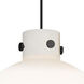 Newton Sphere 1 Light 14 inch Matte Black Pendant Ceiling Light in Matte White Glass