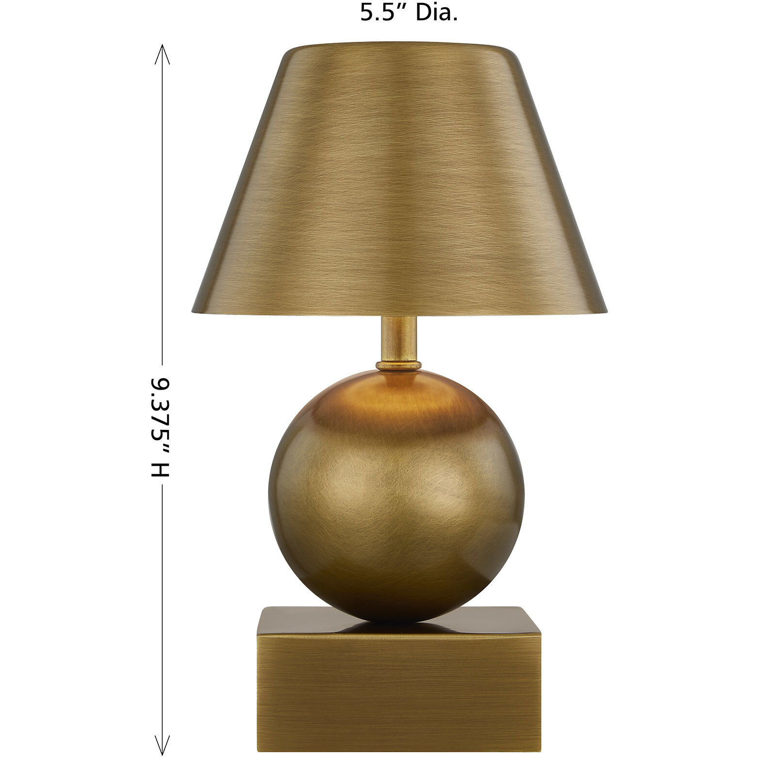 Silas 9.25 inch 2.30 watt Brass Portable Rechargeable Table Lamp Portable Light, Coco & Dash