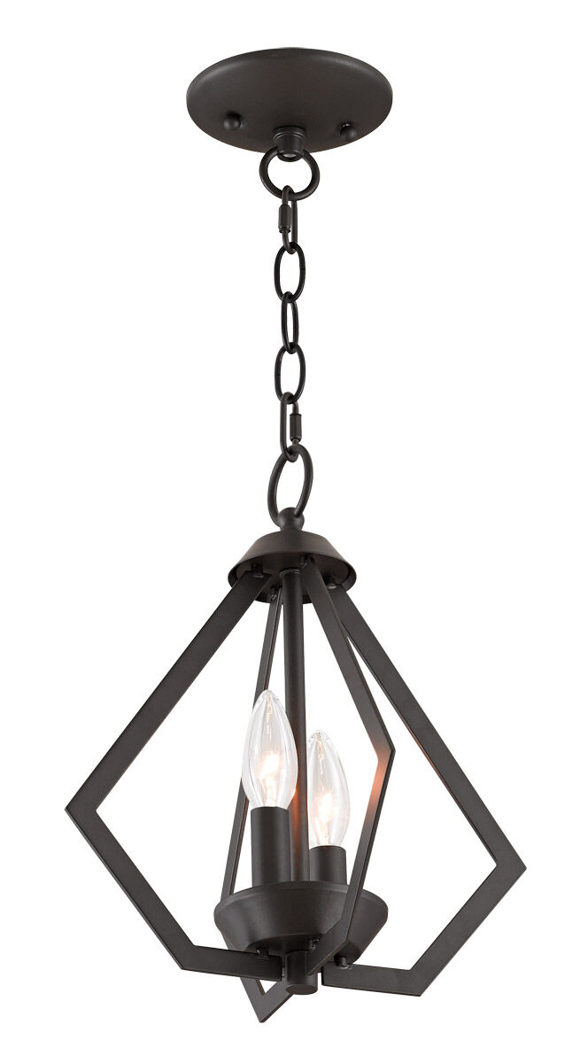 Prism 2 Light 11.25 inch Bronze Convertible Mini Chandelier/Ceiling Mount Ceiling Light