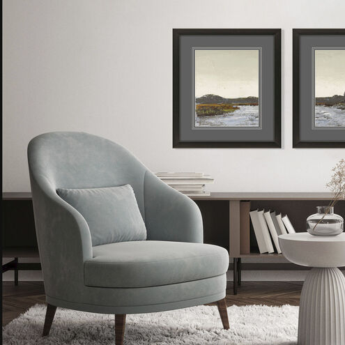 Along the Water Gray and Brown and Orange and Green Framed Art