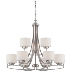 Axel 9 Light 32 inch Satin Platinum Chandelier Ceiling Light