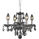 Rococo 4 Light 15 inch Silver Shade Dining Chandelier Ceiling Light