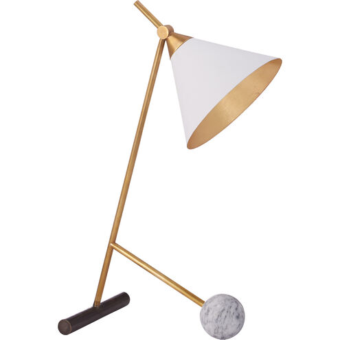 Kelly Wearstler Cleo 18.75 inch 60.00 watt Bronze with Antique-Burnished Brass Table Lamp Portable Light in White