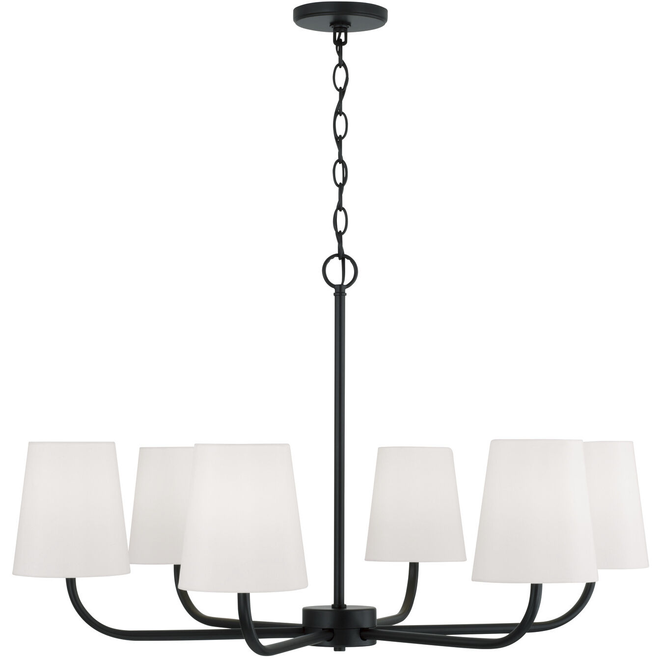 Brody 6 Light 34.5 inch Matte Black Chandelier Ceiling Light