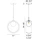Delcia LED 5.13 inch Aged Gold Brass Pendant Ceiling Light in Aged Gold Brass and Clear