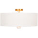 Mabel 2 Light 24 inch Matte Antique Brass / White Linen / Natural Stone / Acrylic Flush Mount Ceiling Light