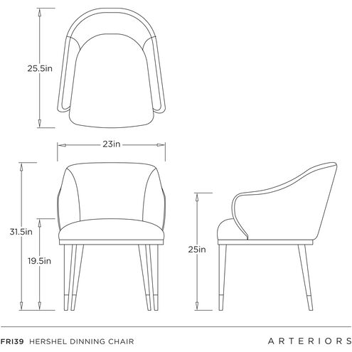 Hershel Dim Gray and Ebony with Blackened Bronze Dining Chair