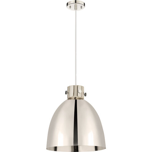Newton Bell 1 Light 14 inch Polished Nickel Cord Hung Pendant Ceiling Light