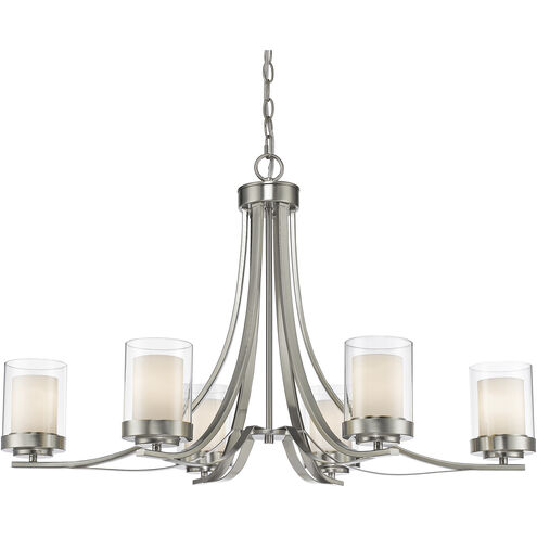 Willow 6 Light 35.25 inch Brushed Nickel Chandelier Ceiling Light
