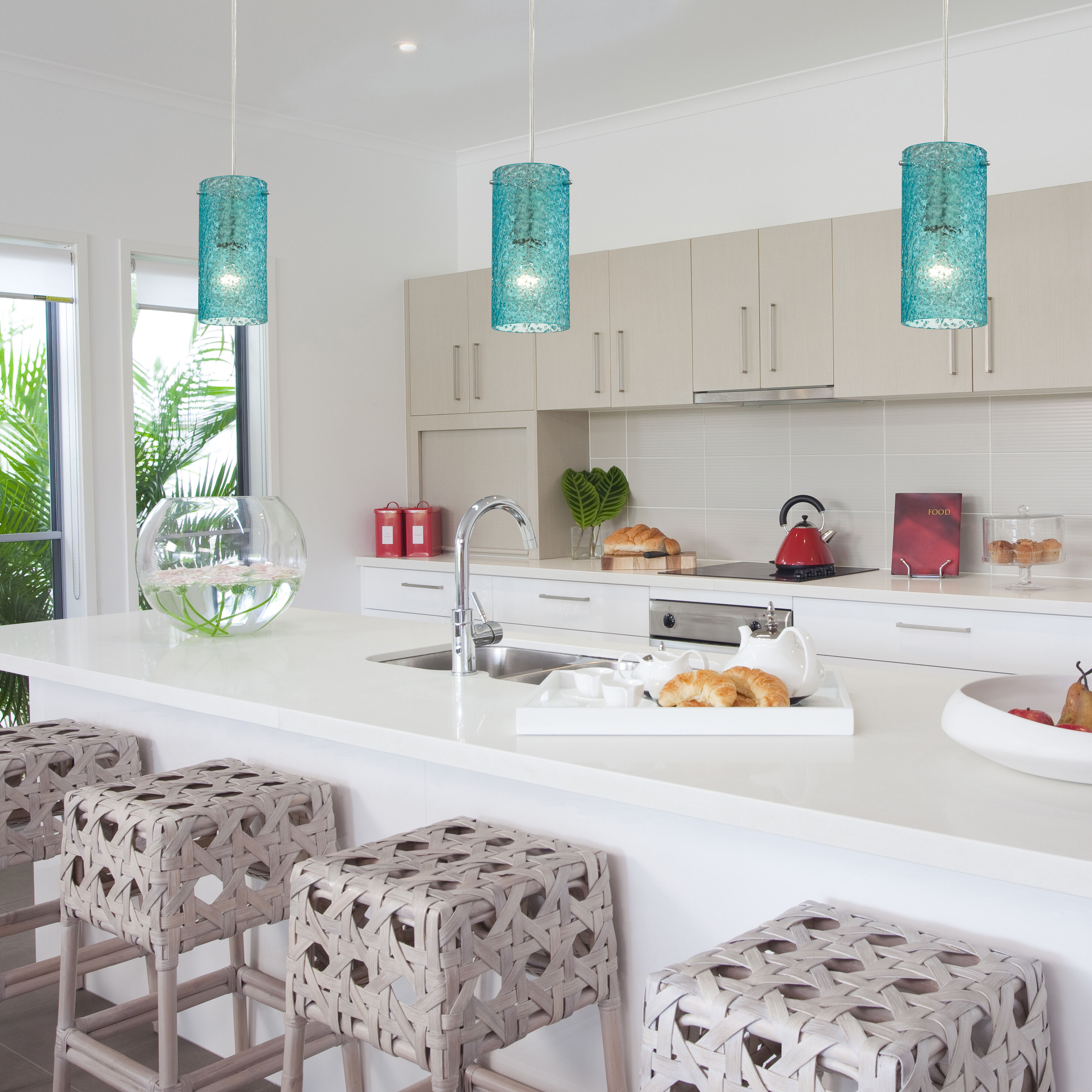 Ice Fragments 1 Light 5 inch Satin Nickel Mini Pendant Ceiling Light