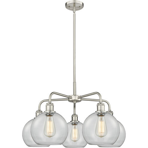 Athens 5 Light 26 inch Satin Nickel Chandelier Ceiling Light in Clear