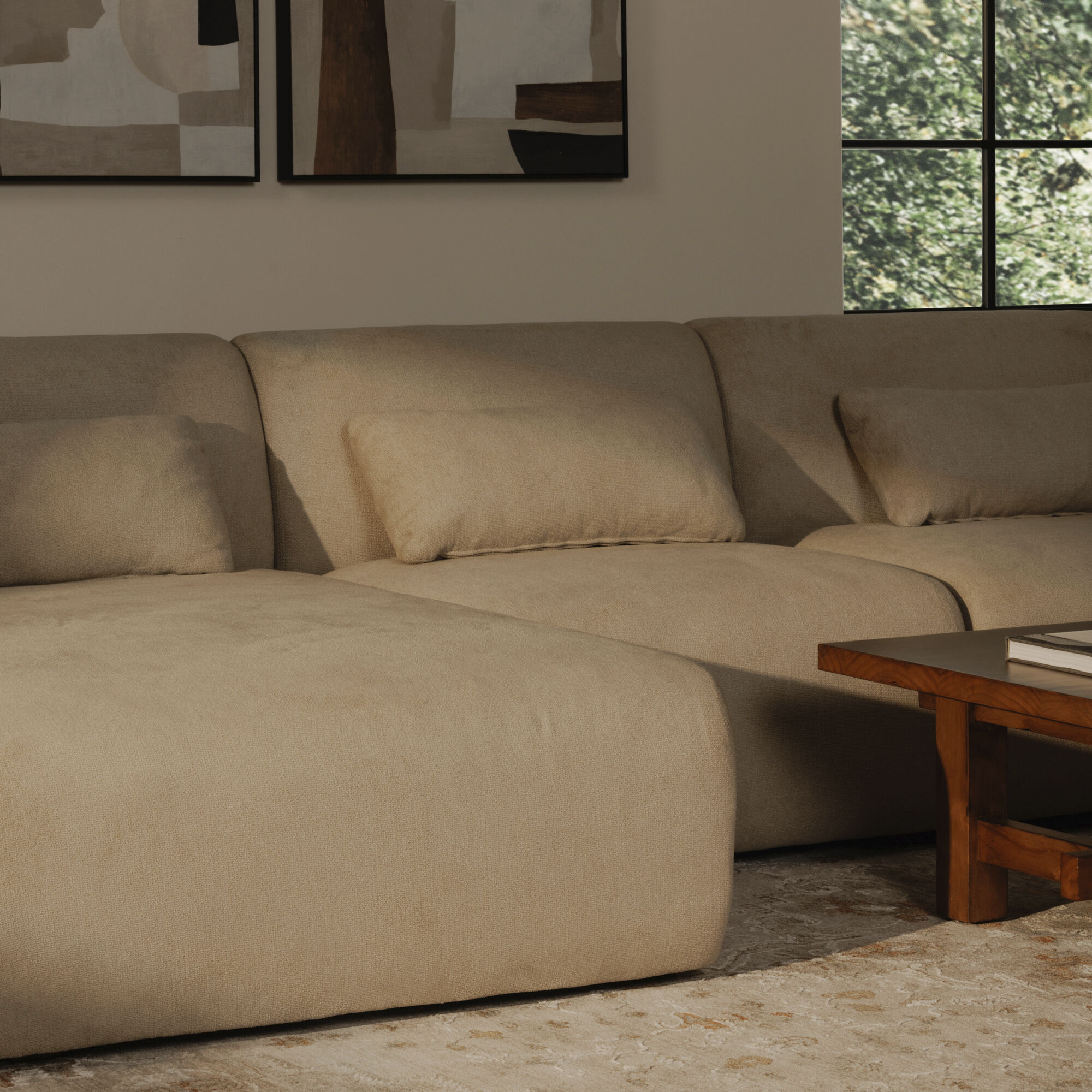 Amelia White Modular Left Sectional, Lounge