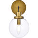 Hanson 1 Light 9 inch Black and Brass Bath Sconce Wall Light