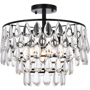 Mila 3 Light 16 inch Black Flush Mount Ceiling Light