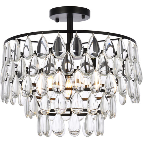 Mila 3 Light 16 inch Black Flush Mount Ceiling Light