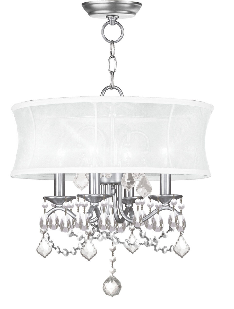 Newcastle 4 Light 16 inch Brushed Nickel Convertible Mini Chandelier/Ceiling Mount Ceiling Light