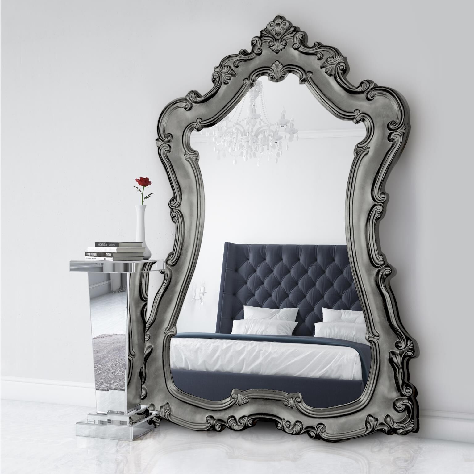 Lorelei 89 X 60 inch Glossy Charcoal Wall Mirror