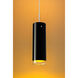 Cyrus LED 4 inch Matte Chrome Large Pendant Ceiling Light in Black Outer/Gold Inner Glass