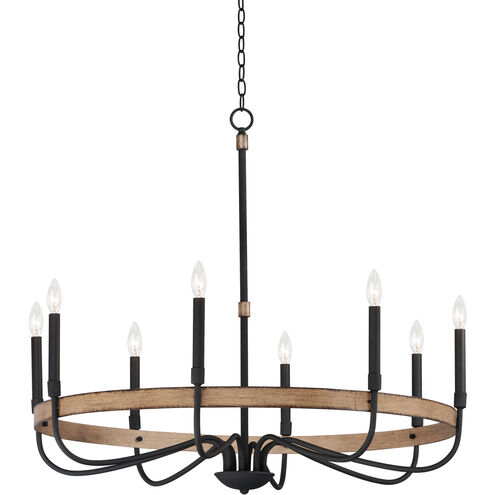 Franklin 8 Light 36 inch Driftwood/Black Chandelier Ceiling Light