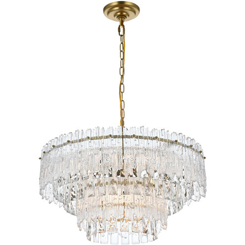 Emilia 6 Light 21 inch Satin Gold Pendant Ceiling Light