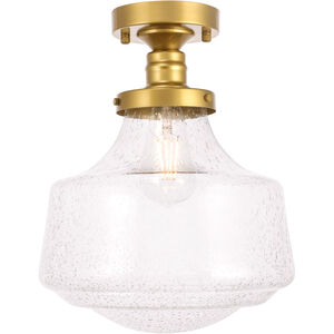 Lyle 1 Light 11 inch Brass Flush Mount Ceiling Light
