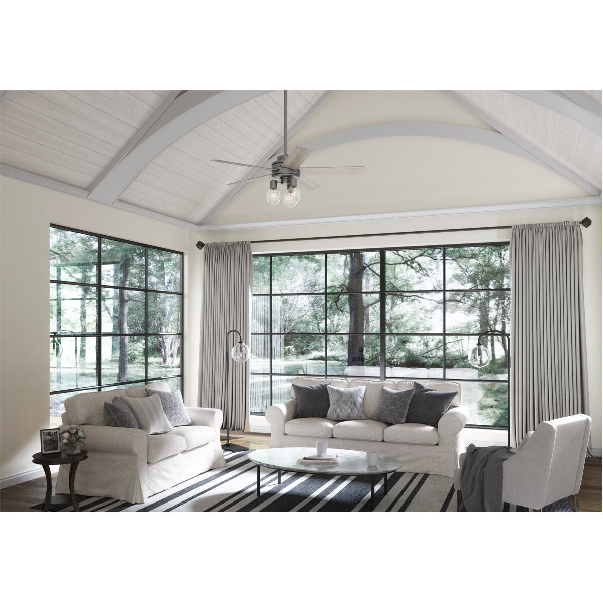 Hardwick 52 inch Matte Silver with Light Gray Oak Blades Ceiling Fan