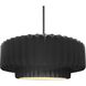 Radiance Collection - Pleated Tier Pendant Ceiling Light in Brushed Nickel, Dedicated LED, Black Cord, Gloss Black, 16.25W x 6H, Form+Finish+Function