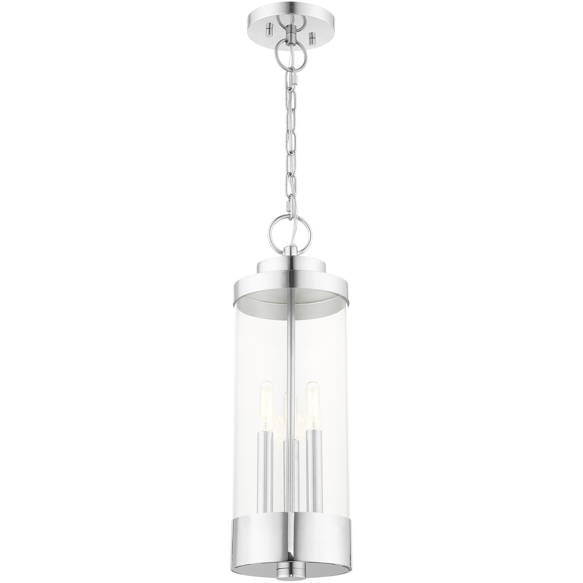 Hillcrest 3 Light 6.5 inch Polished Chrome Outdoor Pendant Lantern