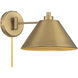 Traditional 1 Light 10 inch Natural Brass Wall Sconce Wall Light