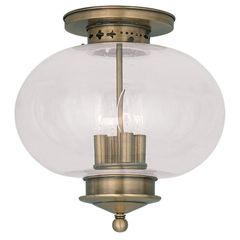 Harbor 4 Light 13 inch Antique Brass Semi-Flush Mount Ceiling Light