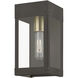 Barrett 1 Light 9.75 inch Bronze with Antique Brass Candle Outdoor Wall Lantern
