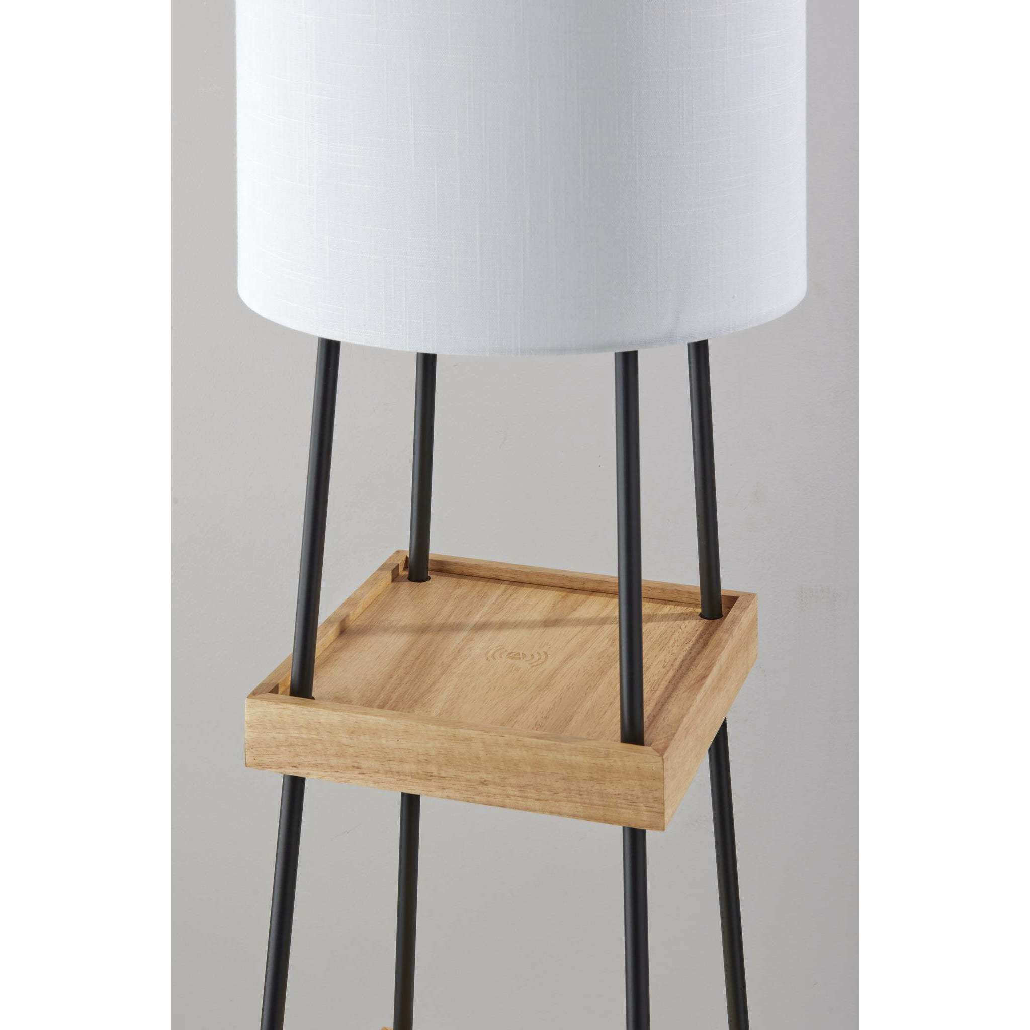 Adesso 3459 12 Henry AdessoCharge Shelf Floor Lamp Natural