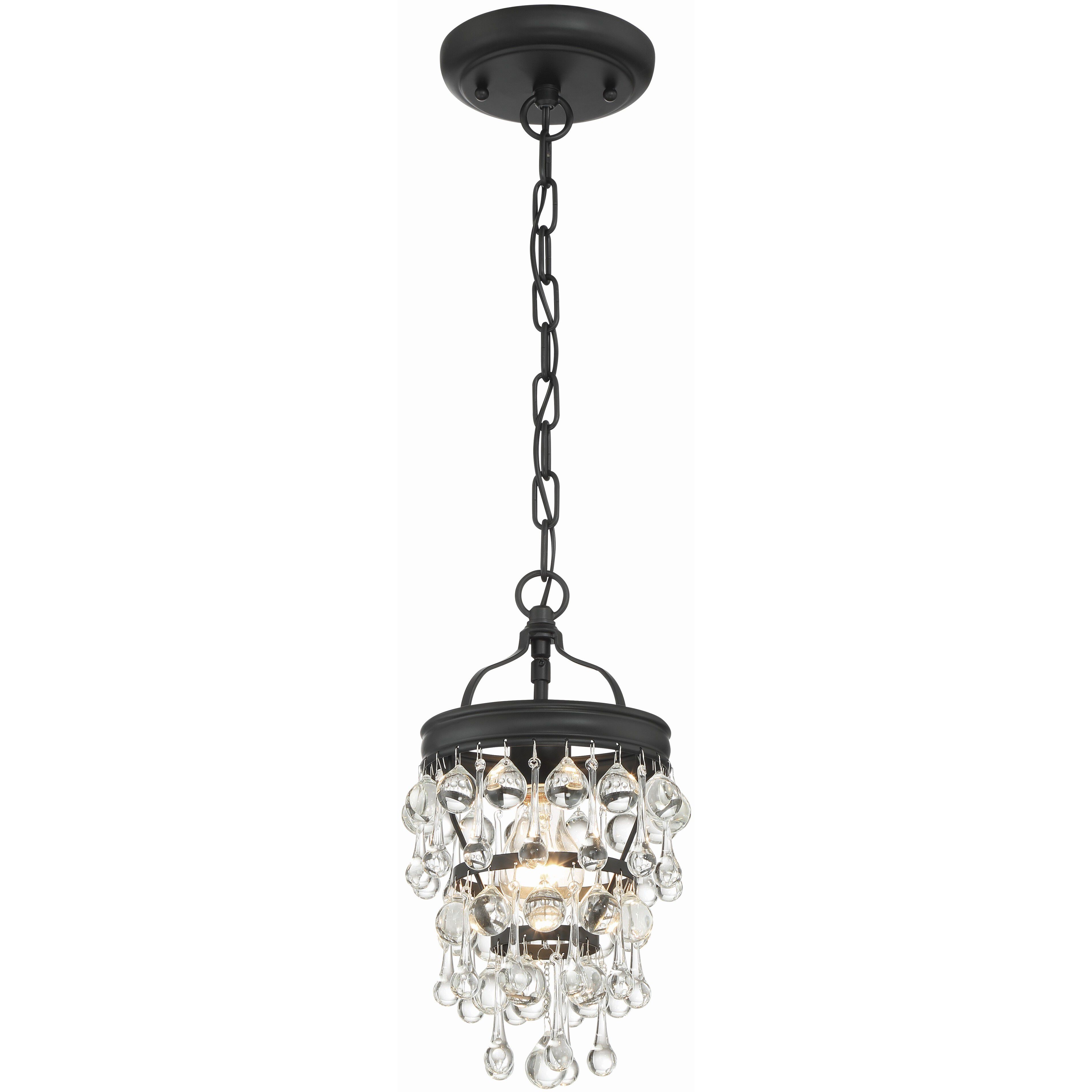 Calypso 1 Light 7.25 inch Matte Black Chandelier Ceiling Light