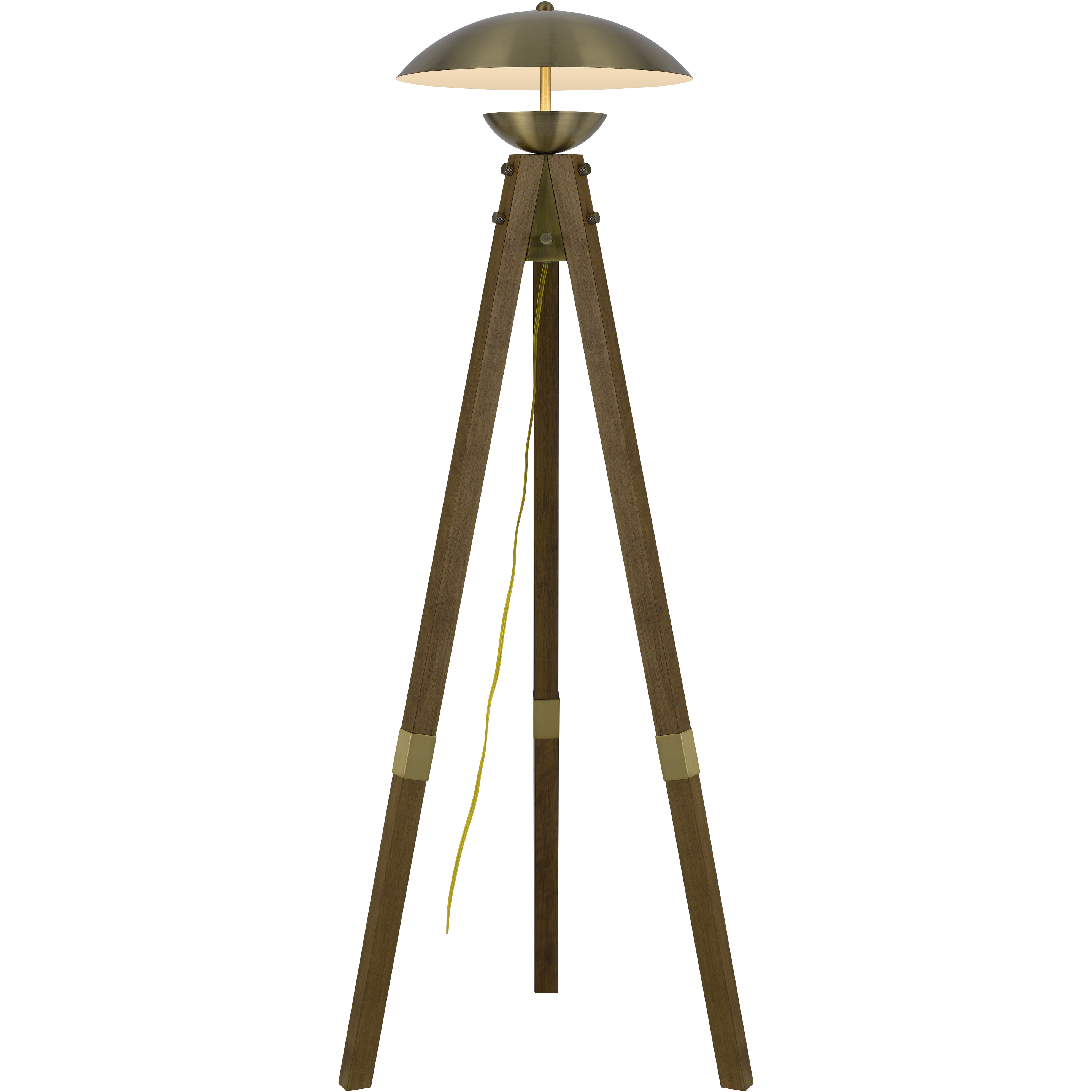 Lakeland 55 inch 18.00 watt Antique Brass and Wood Floor Lamp Portable Light