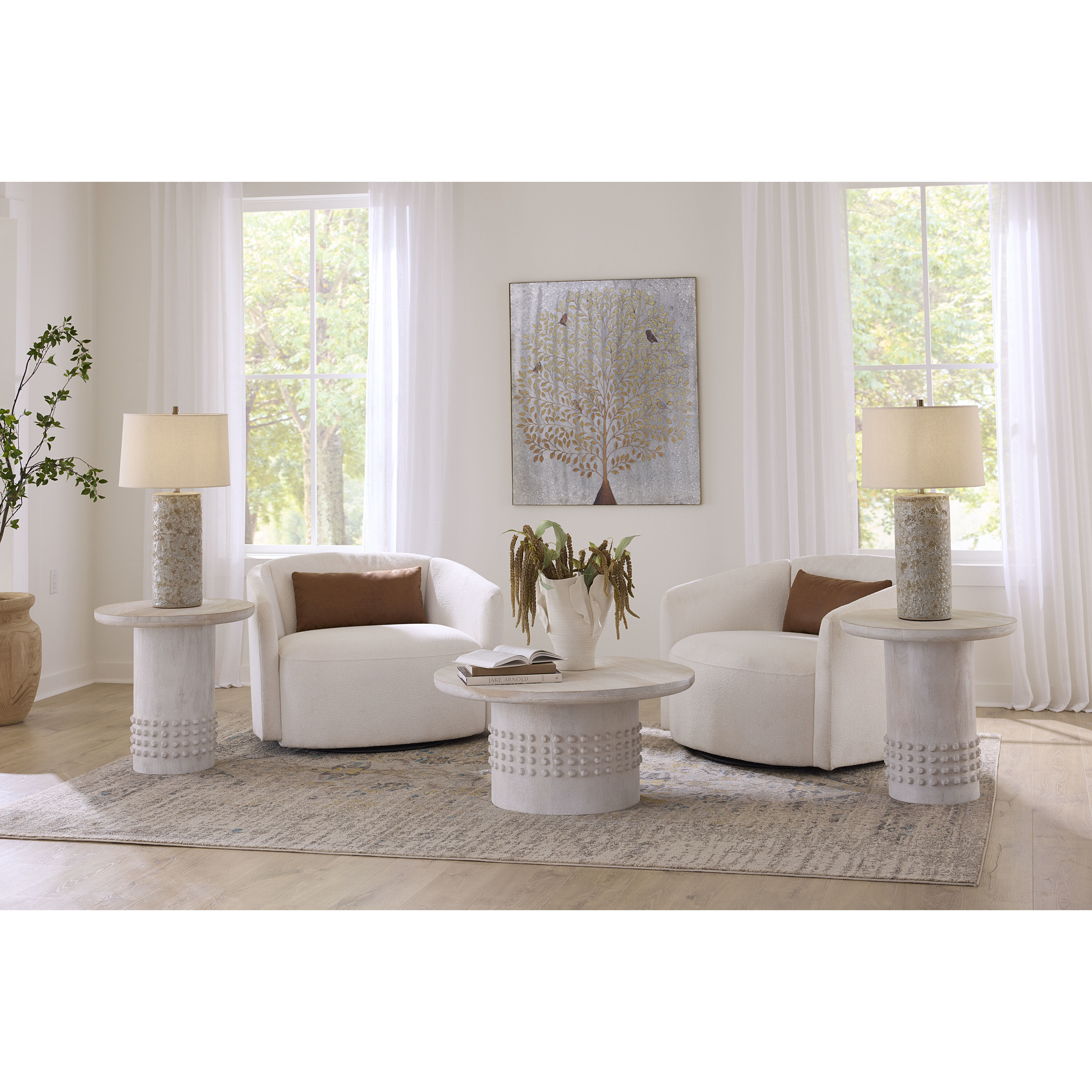 Lava 29.5 inch 100 watt Volcanic Cream Table Lamp Portable Light, Inline