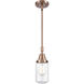 Franklin Restoration Dover 1 Light 4.5 inch Antique Copper Mini Pendant Ceiling Light in Clear Glass